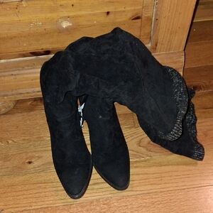Black Suede Women's Boots By  Preowned